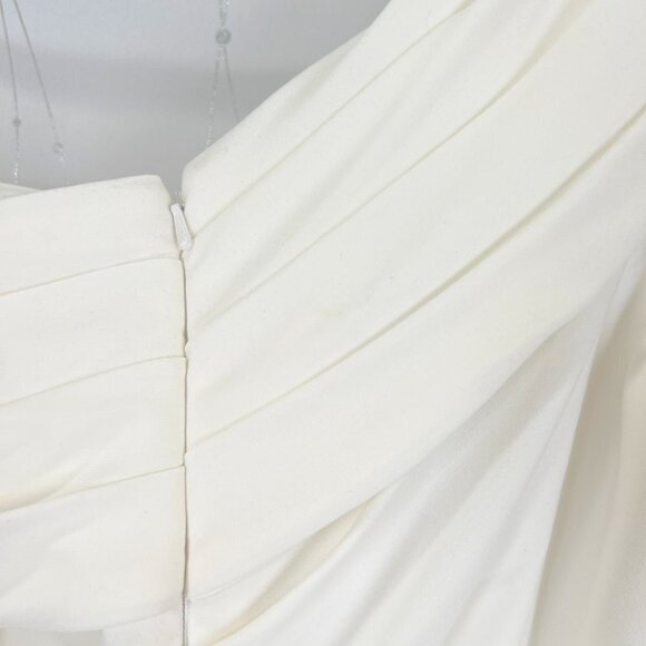 NWT Leena for Mac Duggal White Off Shoulder Tea Length Gown $298 - Picture 14 of 15